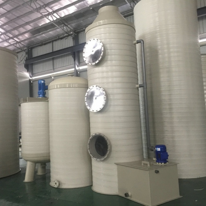 PPH Spiral Extrusion Winding Integrated Moulded Spray Tower Wet Scrubber System