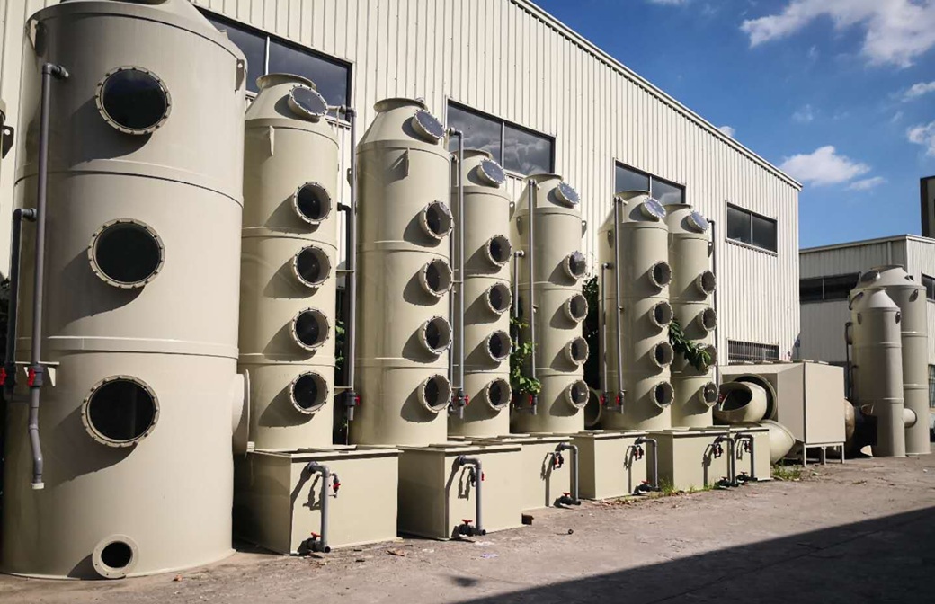 PP Exhaust Gas Filter Wet Scrubber Vocs Waste Gas Treatment equipment water Spray Tower.jpg